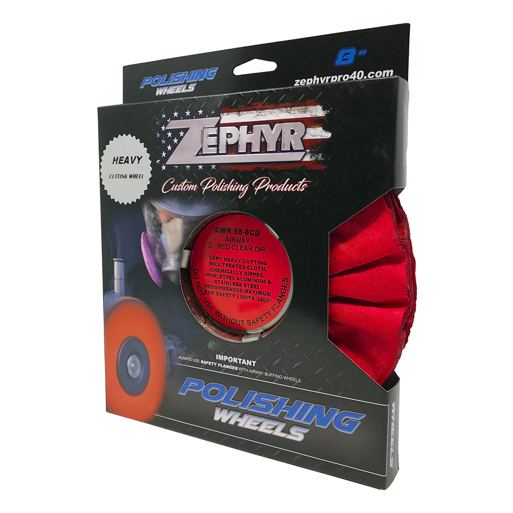 Zephyr Z-Red Clear Dip 8" Airway Buffing Wheel